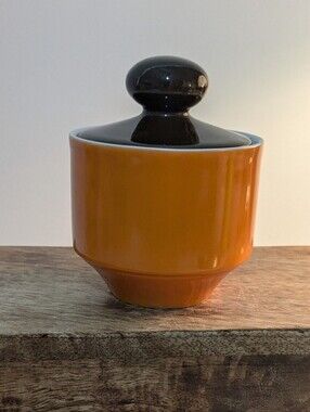 70s Mitterteich Bavaria  Sugar Bowl  Orange & Brown